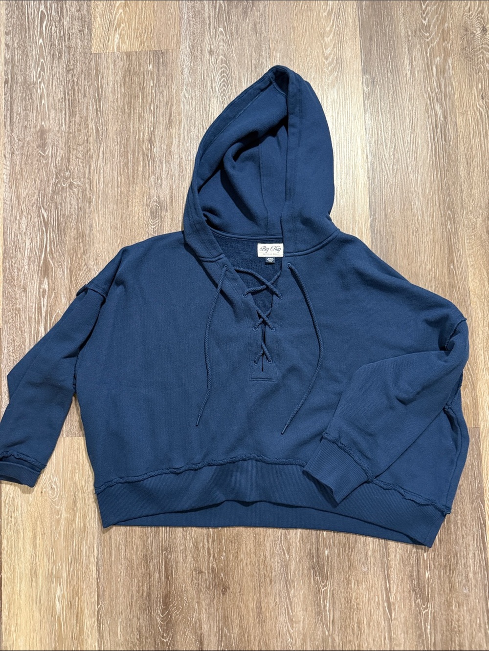 American Eagle Outfitters Navy Big Hug Lace-Up Hoodie
